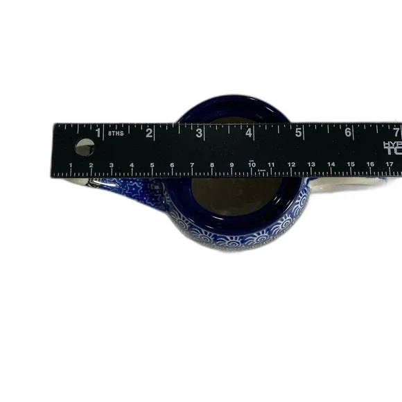 Polish Pottery Teacup and Saucer Hand Made Tea Pot with Lid Matching A.W-164 - Picture 11 of 12